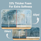 Soft Runner Rugs for Bedroom Hallways, 2x3 Abstract Blue Fluffy Shag Throw Area - Image 2