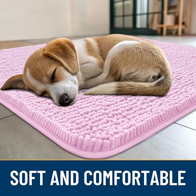 Smiry Dog Door Mat for Muddy Paws 30x20, Absorbent Dirt Trapper, Non-Slip - Image 2