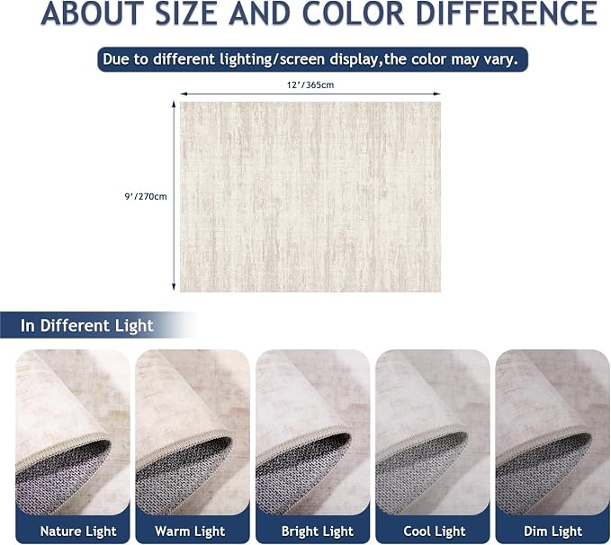 Area Rugs 9x12 for Living Room, Non-Slip Backing Machine Washable Rugs - Image 2