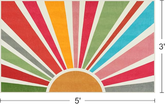 STARUIA Boho Washable Rug 3'x5' Kids Area Rug - Image 2