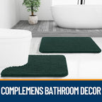 OLANLY Bathroom Runner Rugs 47x24, Soft Absorbent Chenille Bath Rugs, Rubber - Image 7