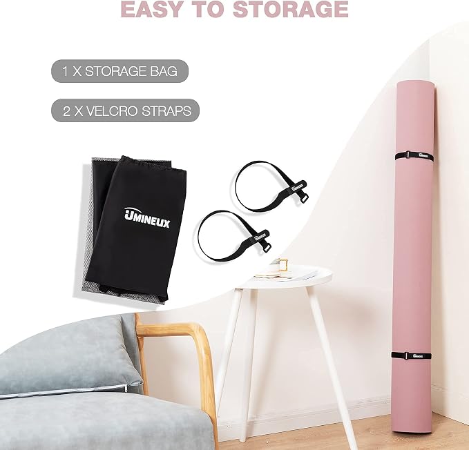UMINEUX Large Yoga Mat for Men and Women 1/4 & 2/5 Inch Extra Thick TPE Fitness - Image 6