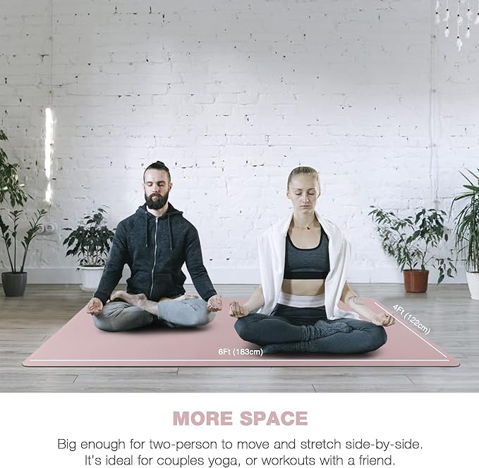 UMINEUX Large Yoga Mat for Men and Women 1/4 & 2/5 Inch Extra Thick TPE Fitness - Image 5