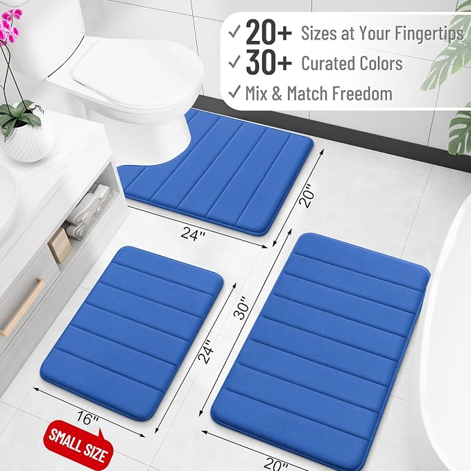 OLANLY Memory Foam Toilet Rugs U Shaped 24x20, Super Soft Absorbent Contour - Image 2