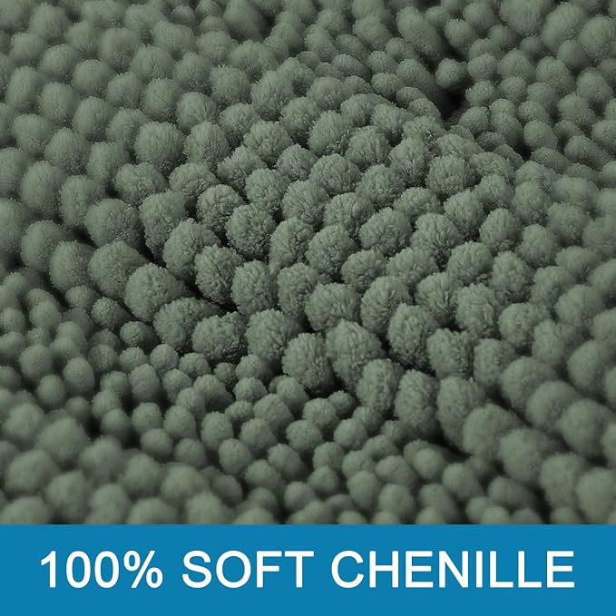 H.VERSAILTEX Bath Mat Set, 2 Piece Bath Mats Non Slip Thick Soft Chenille - Image 3