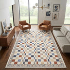 GarveeHome 10x13 Area Rug for Large Living Room Modern Colorful Checkered Throw - Image 7