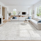 Area Rug 5x7 Living Room Rug Washable: No-Slip Abstract Soft Thin Large Light by Oriannal