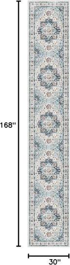 Madane Hallway Runner Rug 2'6''x14' Kitchen Runner, Non Slip Vintage Runners - Image 2