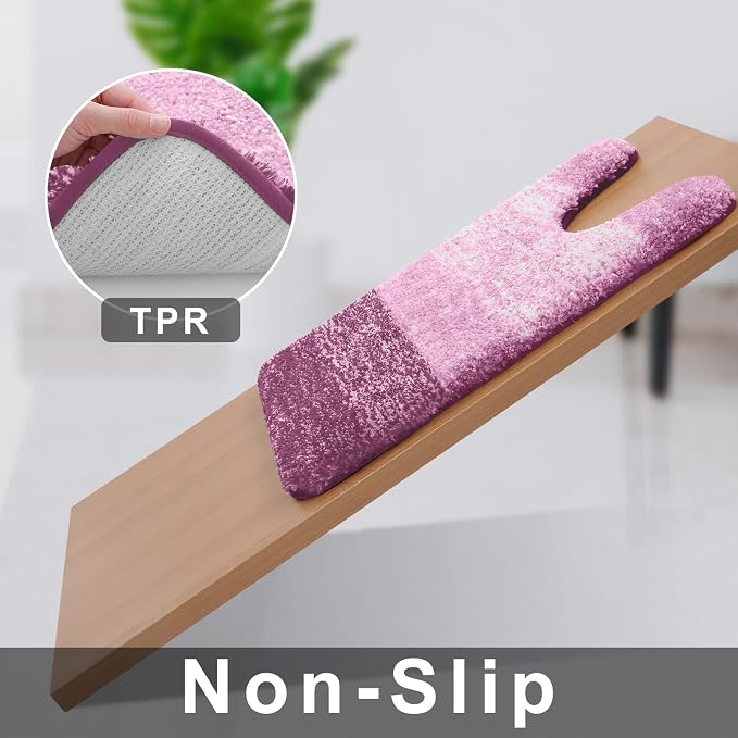 OLANLY Luxury Toilet Rugs U-Shaped 24x24, Extra Soft and Absorbent Microfiber - Image 3