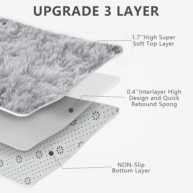 Shag Area Rugs for Bedroom Living Room, 4X6 Ultra Soft Fluffy Area Rugs for Dorm - Image 5