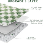 Area Rugs for Bedroom Living Room, 6x9 Green and White Fluffy Soft Checkered - Image 6