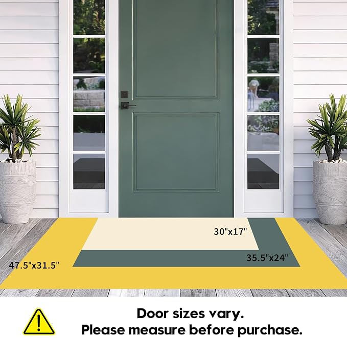 Front Door Mat, Heavy Duty Non-Slip Rubber Dirt Trapper, Quick-Dry Low-Profile - Image 6