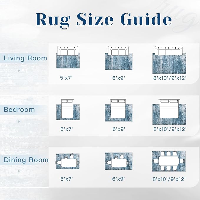 Washable Rug 9x12 Area Rugs for Living Room: Large Neutral Soft Rug Abstract - Image 8