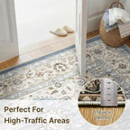 4x6 Area Rug for Living Room-Vintage Farmhouse Boho Floral Washable Stain - Image 5