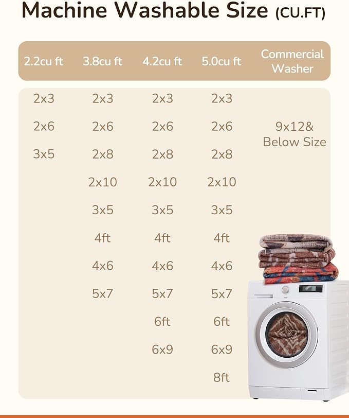 Area Rug 3x5 Rug Low Pile Print Pattern Machine Washable Non-Slip Western Rug - Image 5
