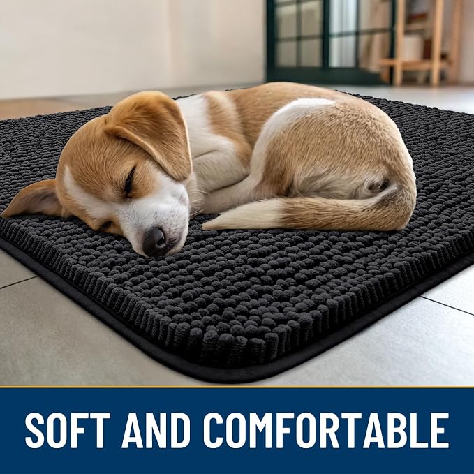 Smiry Dog Door Mat for Muddy Paws 47x20, Absorbent Dirt Trapper, Non-Slip - Image 2