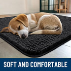Smiry Dog Door Mat for Muddy Paws 47x20, Absorbent Dirt Trapper, Non-Slip - Image 2