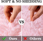 WISH TREE Round Pink Rug for Bedroom Girls, Soft Fluffy 7ft Circle Area Rugs - Image 7