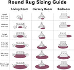 OLANLY Burgundy Round Rugs for Bedroom - Image 8