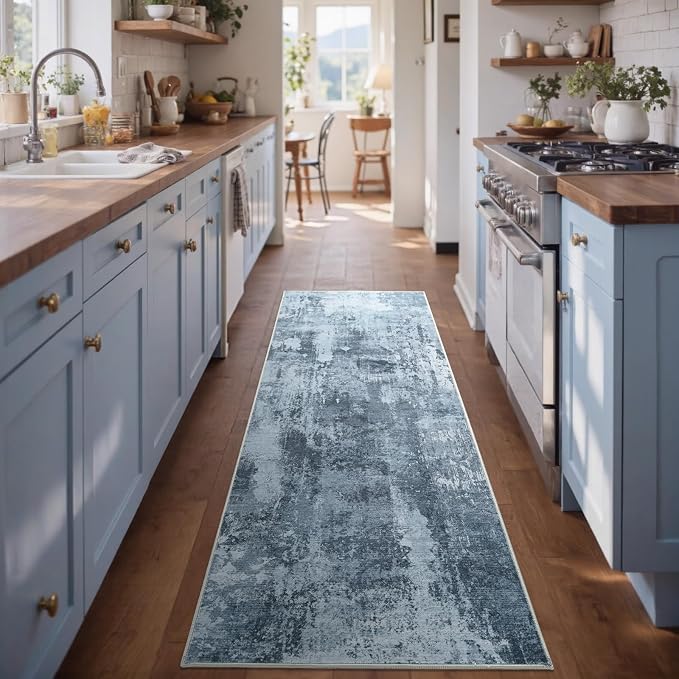 2x6 Ft Washable Runner Rug, Non-Slip Low Pile Hallway Kitchen Area Rug - Image 4