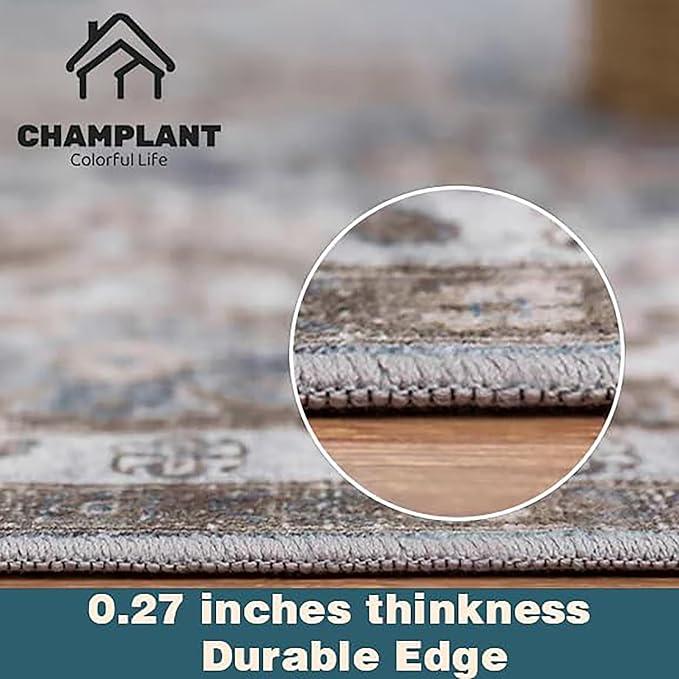 CHAMPLANT Area Rug 5'x7' Washable Rug Vintage Traditional Floor Cover Thin - Image 3