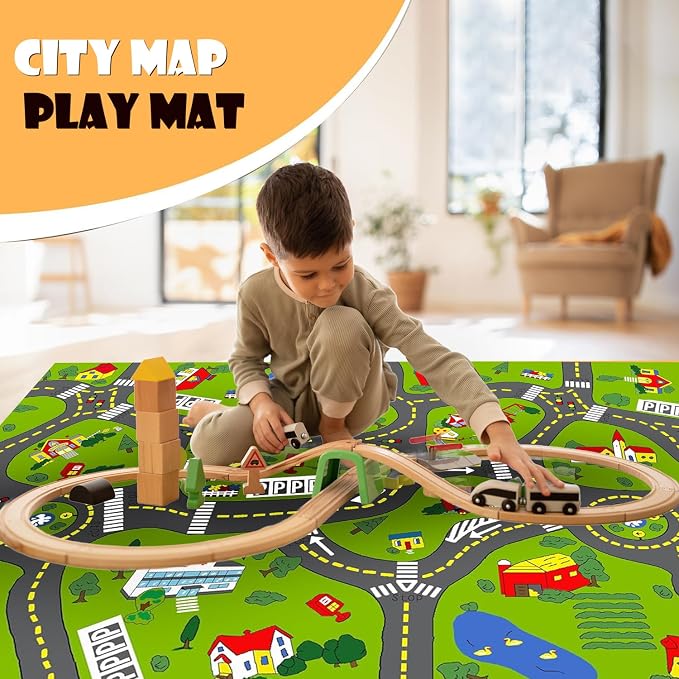 Non-Slip Town City Road Map Playmat - Image 6