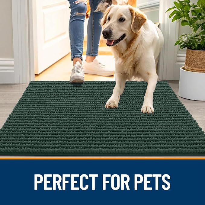 OLANLY Dog Door Mat for Muddy Paws 59x24, Ultra Absorbent Chenille Mud Doormat - Image 6