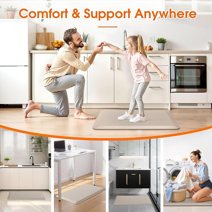 TranquilRelax Kitchen Mat, 17.3''x28'' | Cushioned Thick Floor Comfort - Image 7