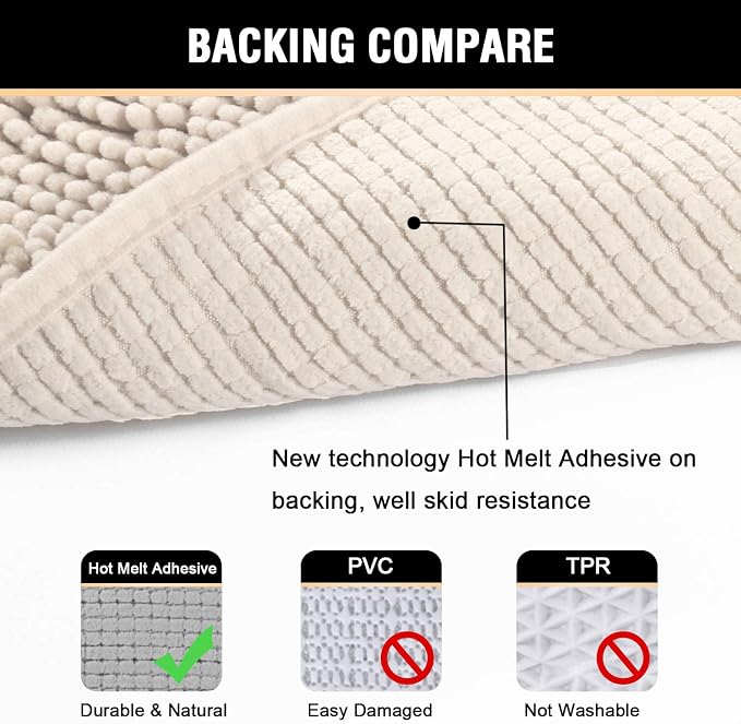 H.VERSAILTEX Microfiber Bath Rugs Chenille Floor Mat Ultra Soft Washable - Image 6