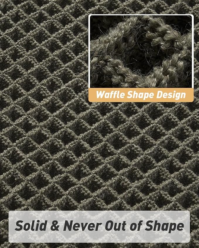 Upgraded Waffle Bath Mat Set of 2, Super Absorbent Non Slip Bath Mats - Image 5