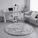 Amdrebio Tie-Dyed Light Grey Round Area Rug 4Ft - Image 6