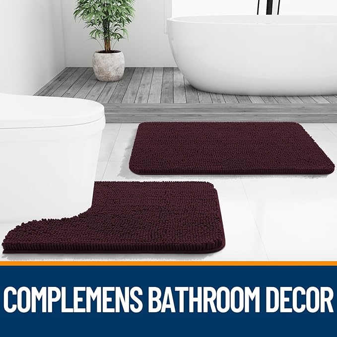 OLANLY Small Bathroom Rugs 24x16, Extra Soft Absorbent Chenille Bath Rugs - Image 7