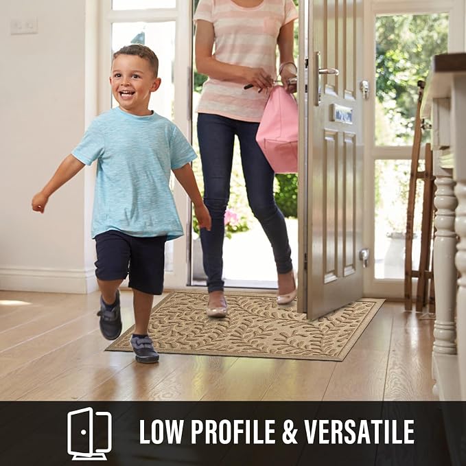 HIYARD Front Door Mat, Absorbent Dirt Trapping Welcome Door Mat Indoor Outdoor - Image 5
