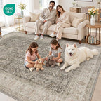 6x9 Area Rugs for Living Room: Vintage Boho Neutral Washable Rug Indoor Soft - Image 8