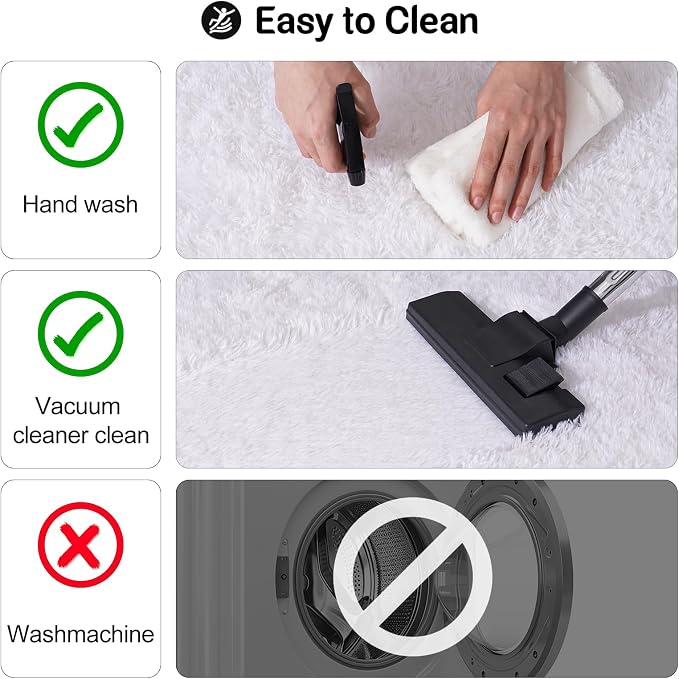 qulint 5x7 White Rugs for Living Room, Shag Fluffy Rug for Bedroom Soft Large - Image 4