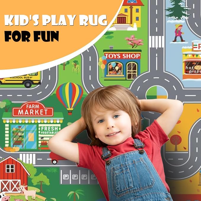 Car Rugs for Kids Toy Cars, Kids Play Rug - Image 3