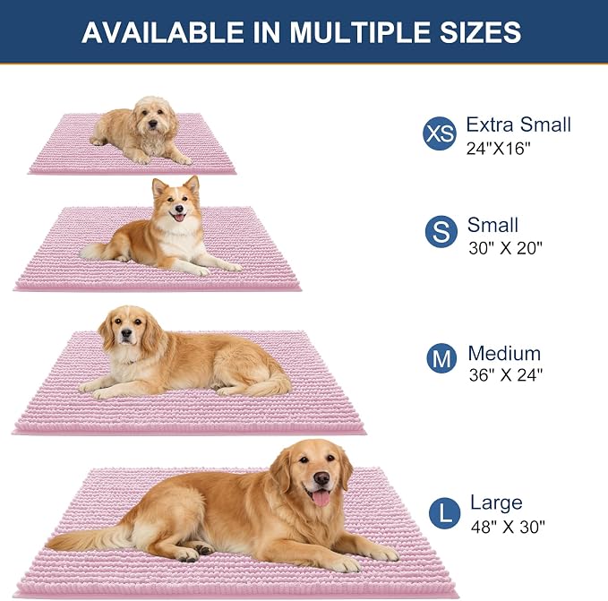 OLANLY Dog Door Mat for Muddy Paws 47x24, Ultra Absorbent Chenille Mud Doormat - Image 2
