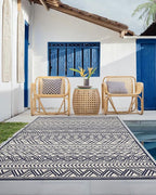 Outdoor Rug Carpet 5x8 ft, Flatweave Textured Outdoor Patio Rug Non Slip Indoor - Image 4