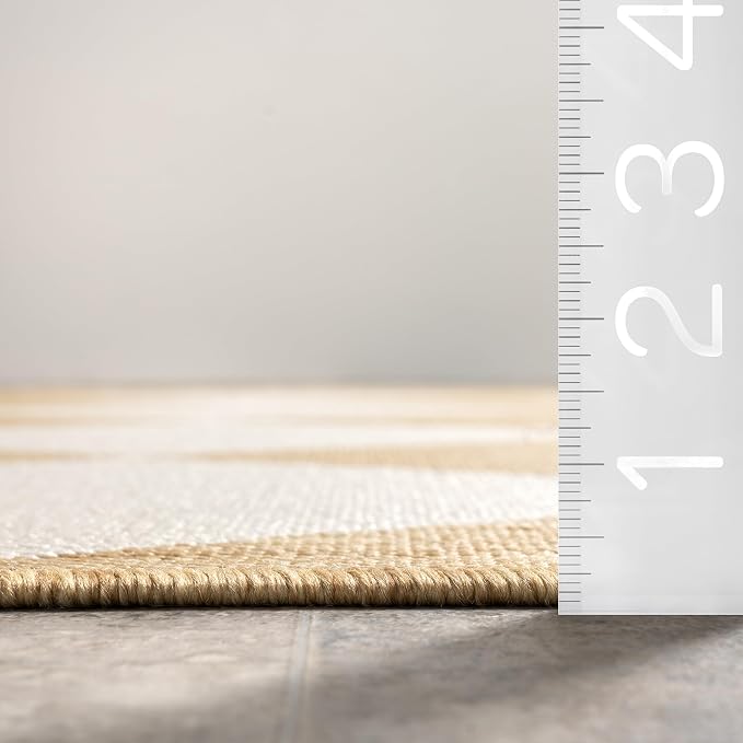 Nuloom Outdoor Performance Collection Sabina Tan/Ivory, High Traffic, Stain - Image 2