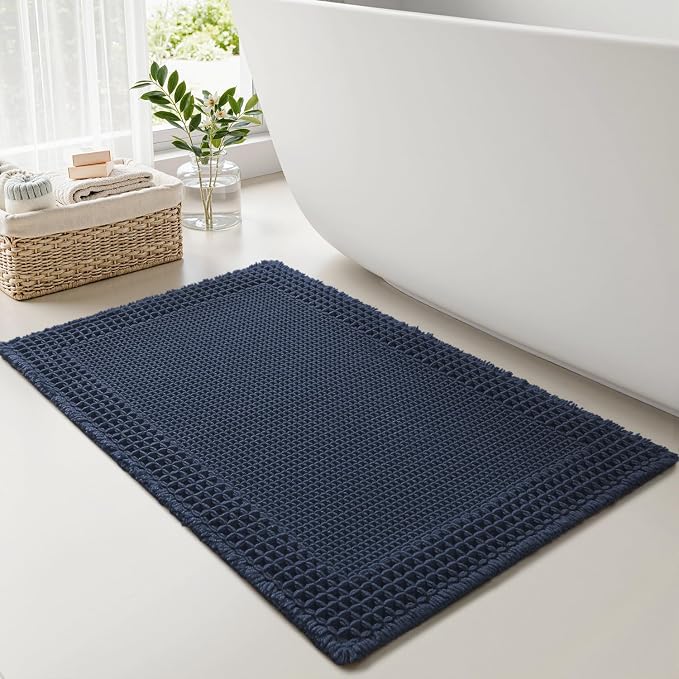 RESARE Waffle Bath Mat for Bathroom, Super Absorbent Bathroom Rugs Non Slip by Resare