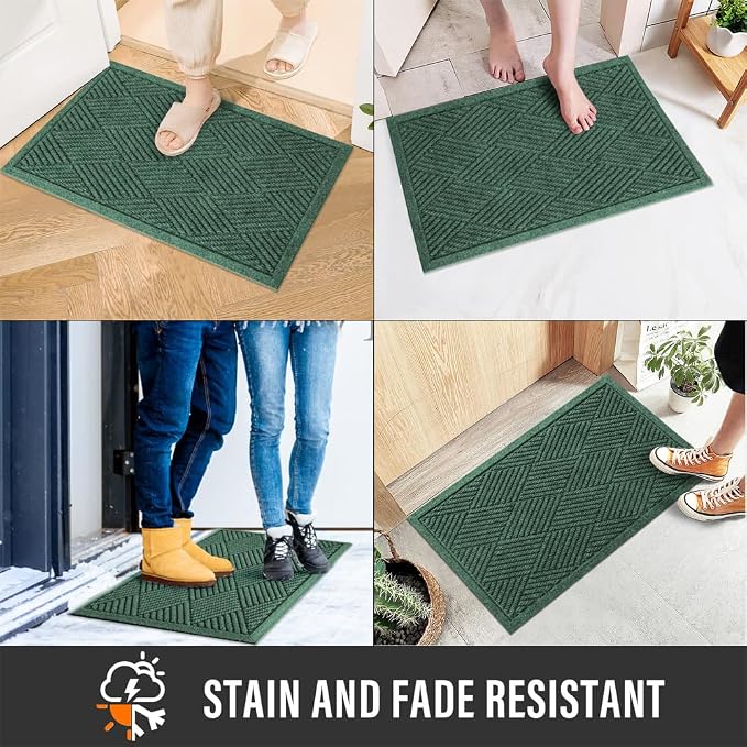 HIYARD Sturdy Front Door Mat, Absorbent Muddy Dirt Resist Welcome Door Mats - Image 5