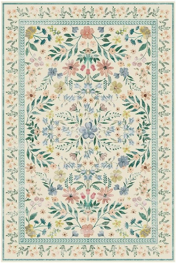 Rugxara Floral Rug for Entryway, 3x5 Washable Area Rug, Non Slip Low Pile - Image 9