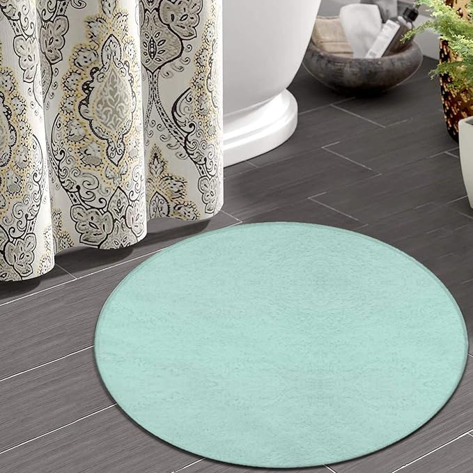 Machine Washable Modern Round Area Rug, Room Sofa Yoga Soft Round Carpet - Image 4