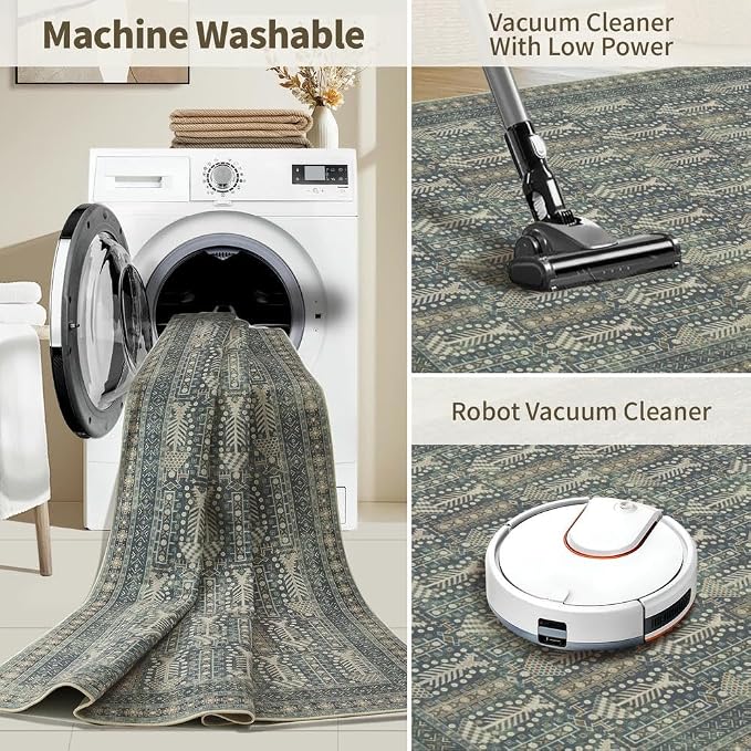 Rugxara 5x7 Washable Area Rugs for Bedroom & Living Room - Image 8