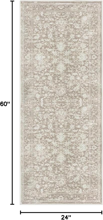KILOCOCO Hallway Runner 2x5 Kitchen Runner Rug Printed Vintage Floral Washable - Image 2