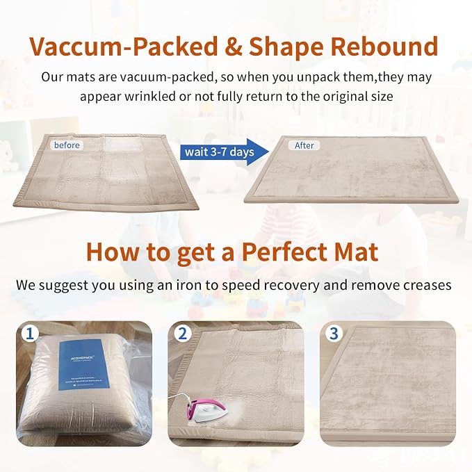 ACOMOPACK Baby Play Mat for Floor, 1.3" Thick Memory Foam Area Rug for Living - Image 5