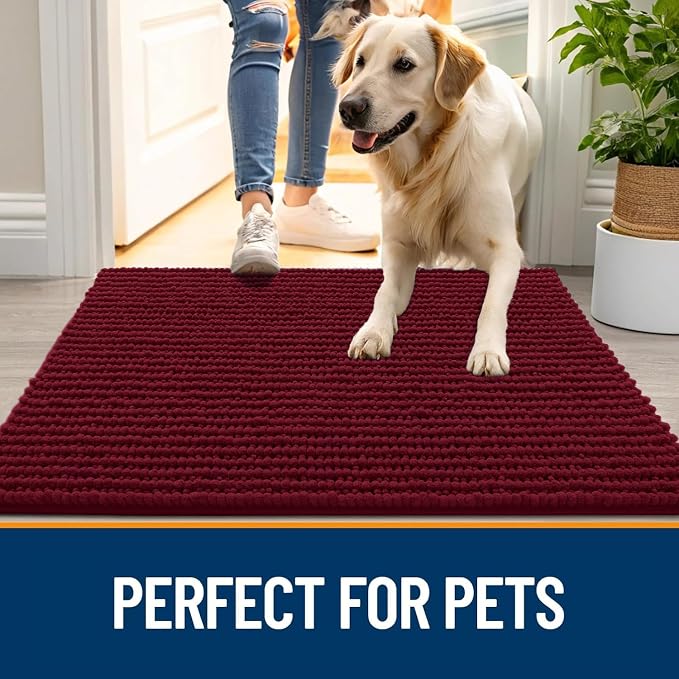 OLANLY Dog Door Mat for Muddy Paws 59x24, Ultra Absorbent Chenille Mud Doormat - Image 6