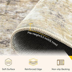RELEANY Washable Area Rugs 2'x6' Non-Slip Modern Abstract Soft - Image 4