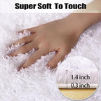 qulint 5x7 White Rugs for Living Room, Shag Fluffy Rug for Bedroom Soft Large - Image 2