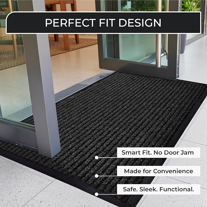 4 Pack Charcoal Commercial Door Mat 3'x5' Heavy Duty Industrial Floor Mat - Image 8